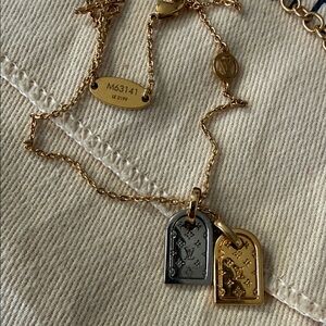 Louis Vuitton Gold and Silver Tag Necklace